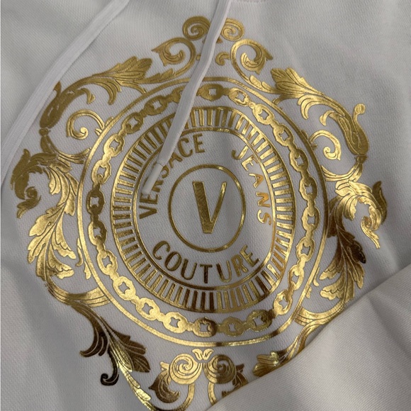 Versace Jeans Collection White Hoodie with Gold Accents - Picture 2 of 4